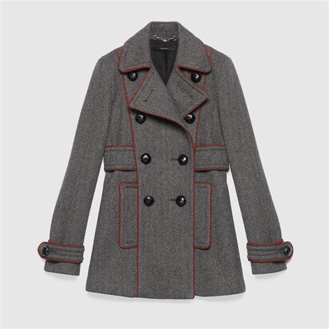 gucci herringbone pea coat|farfetch gucci coats.